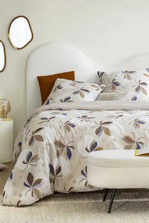 Achat Immédiat Parure de lit 'Arabella' imprimée bleue camel